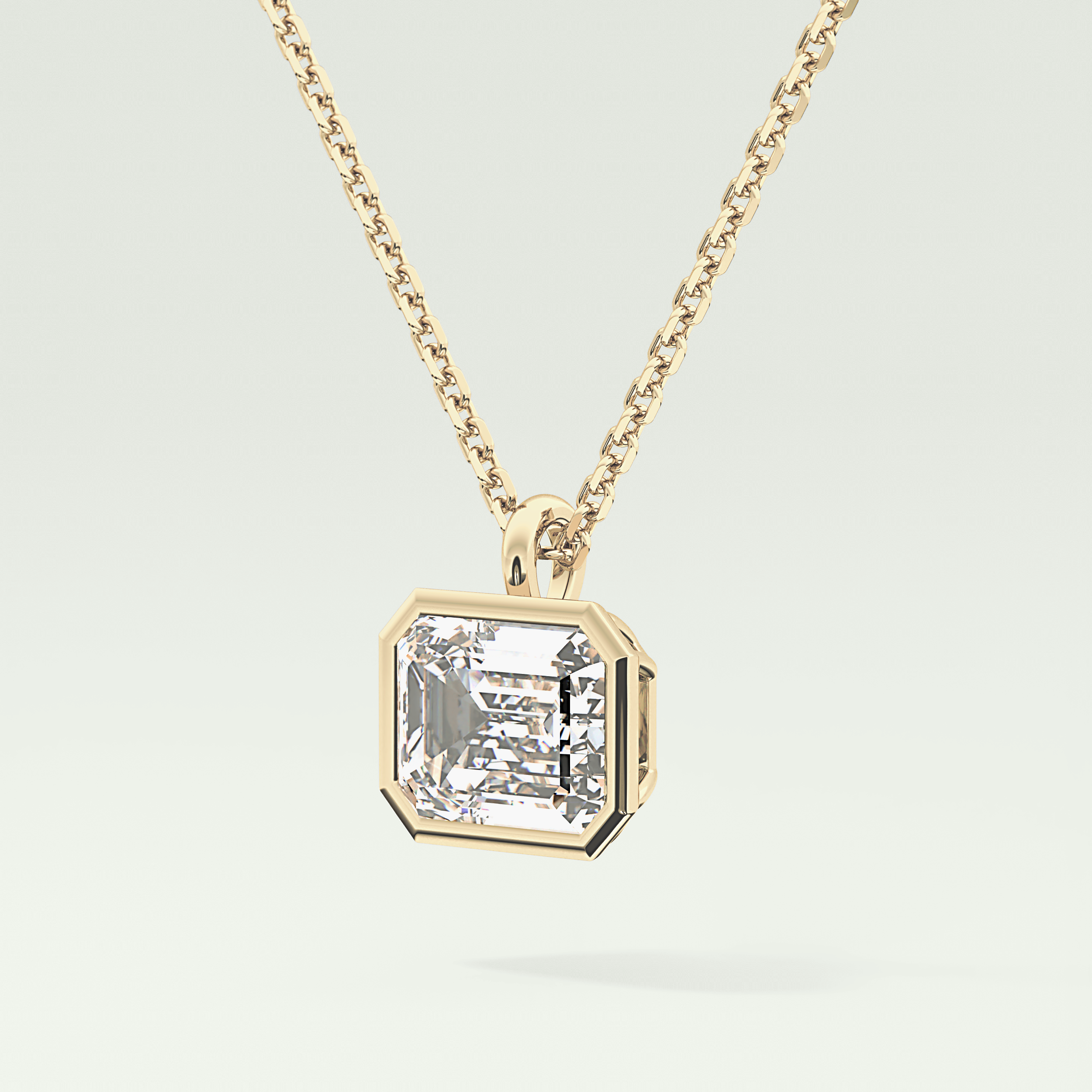 Elegant 2 CT Emerald Lab-Grown Diamond Solitaire & Bezel Necklace 2