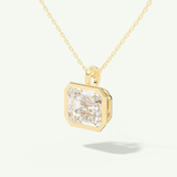 0.5-2 CT Emerald Lab-Grown Diamond Solitaire & Bezel Necklace