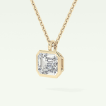 Elegant 2 CT Emerald Lab-Grown Diamond Solitaire & Bezel Necklace 3
