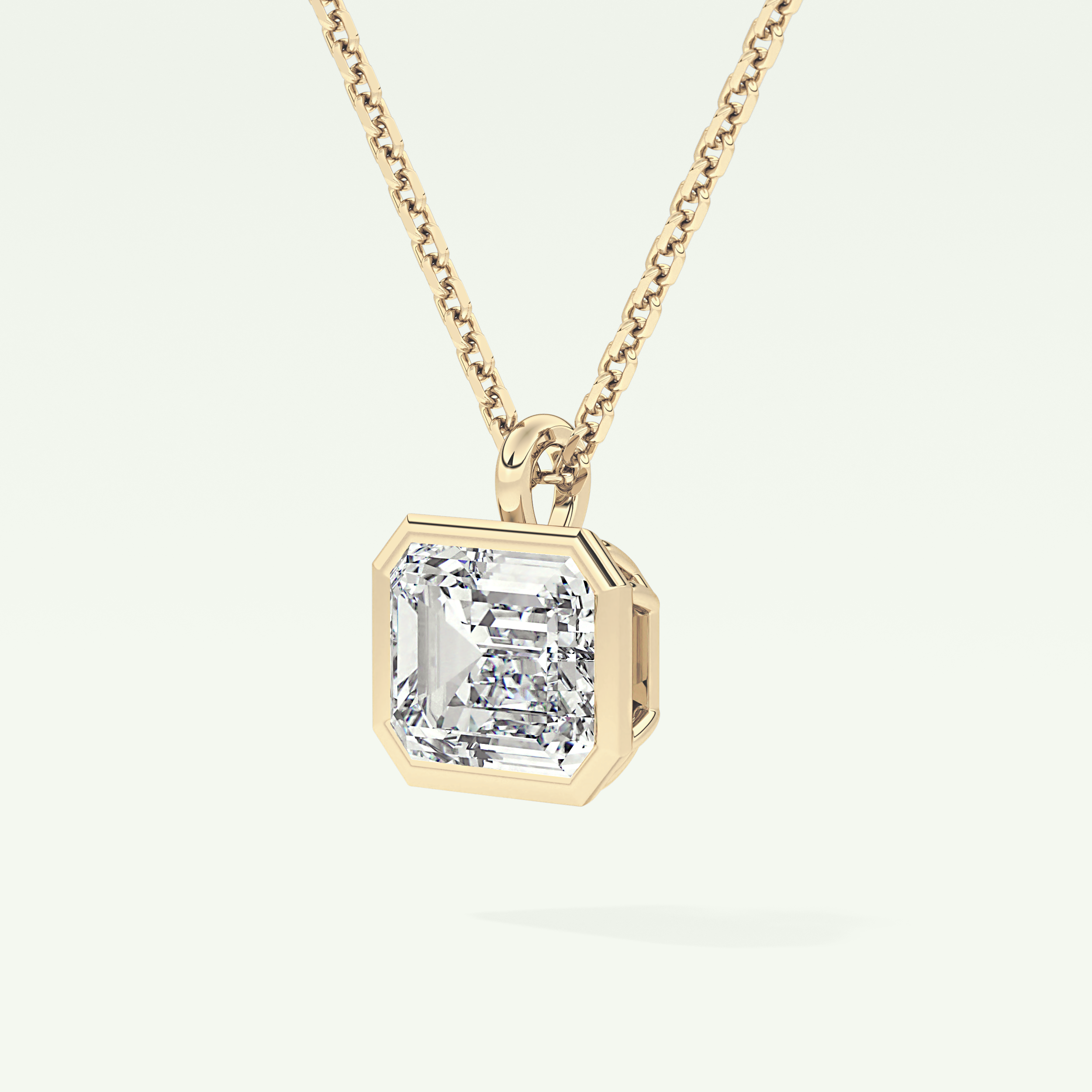 Elegant 2 CT Emerald Lab-Grown Diamond Solitaire & Bezel Necklace 3