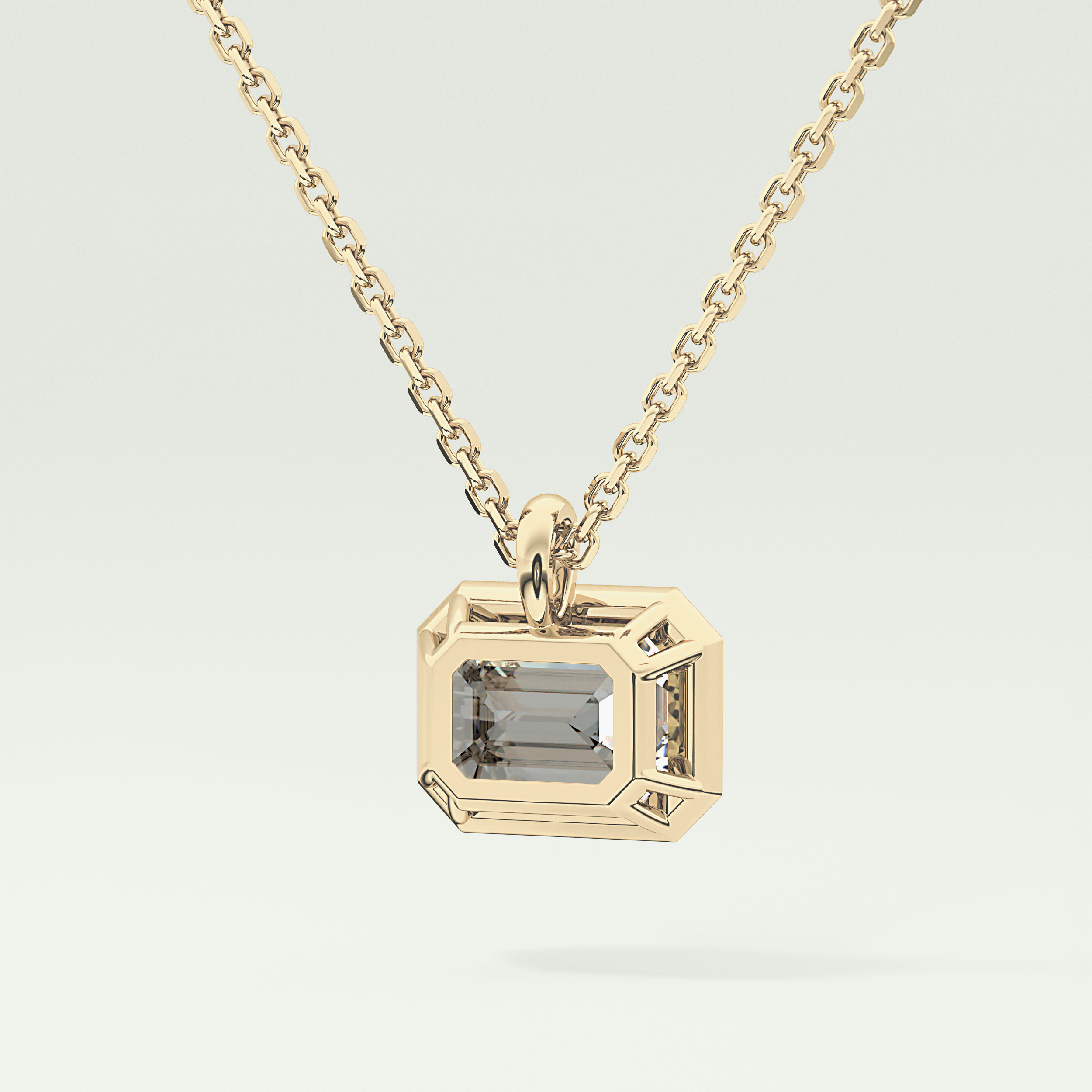 Elegant 2 CT Emerald Lab-Grown Diamond Solitaire & Bezel Necklace 4