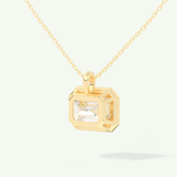0.5-2 CT Emerald Lab-Grown Diamond Solitaire & Bezel Necklace