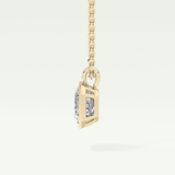 Elegant 2 CT Emerald Lab-Grown Diamond Solitaire & Bezel Necklace 5