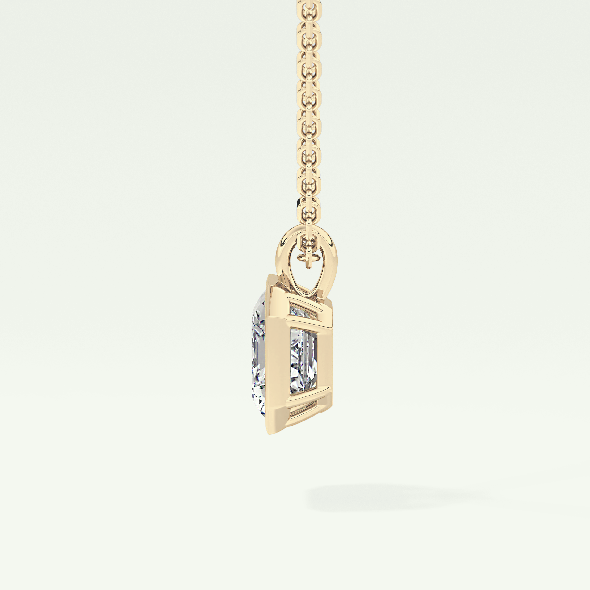 Elegant 2 CT Emerald Lab-Grown Diamond Solitaire & Bezel Necklace 5