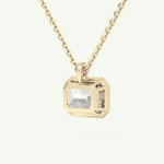 Elegant 2 CT Emerald Lab-Grown Diamond Solitaire & Bezel Necklace 6