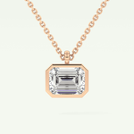 Elegant 2 CT Emerald Lab-Grown Diamond Solitaire & Bezel Necklace 7