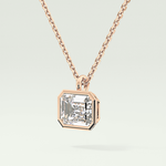 Elegant 2 CT Emerald Lab-Grown Diamond Solitaire & Bezel Necklace 8