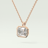 Elegant 2 CT Emerald Lab-Grown Diamond Solitaire & Bezel Necklace 8