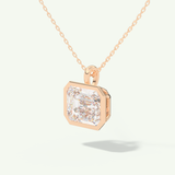 0.5-2 CT Emerald Lab-Grown Diamond Solitaire & Bezel Necklace