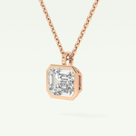 Elegant 2 CT Emerald Lab-Grown Diamond Solitaire & Bezel Necklace 9
