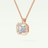 Elegant 2 CT Emerald Lab-Grown Diamond Solitaire & Bezel Necklace 9