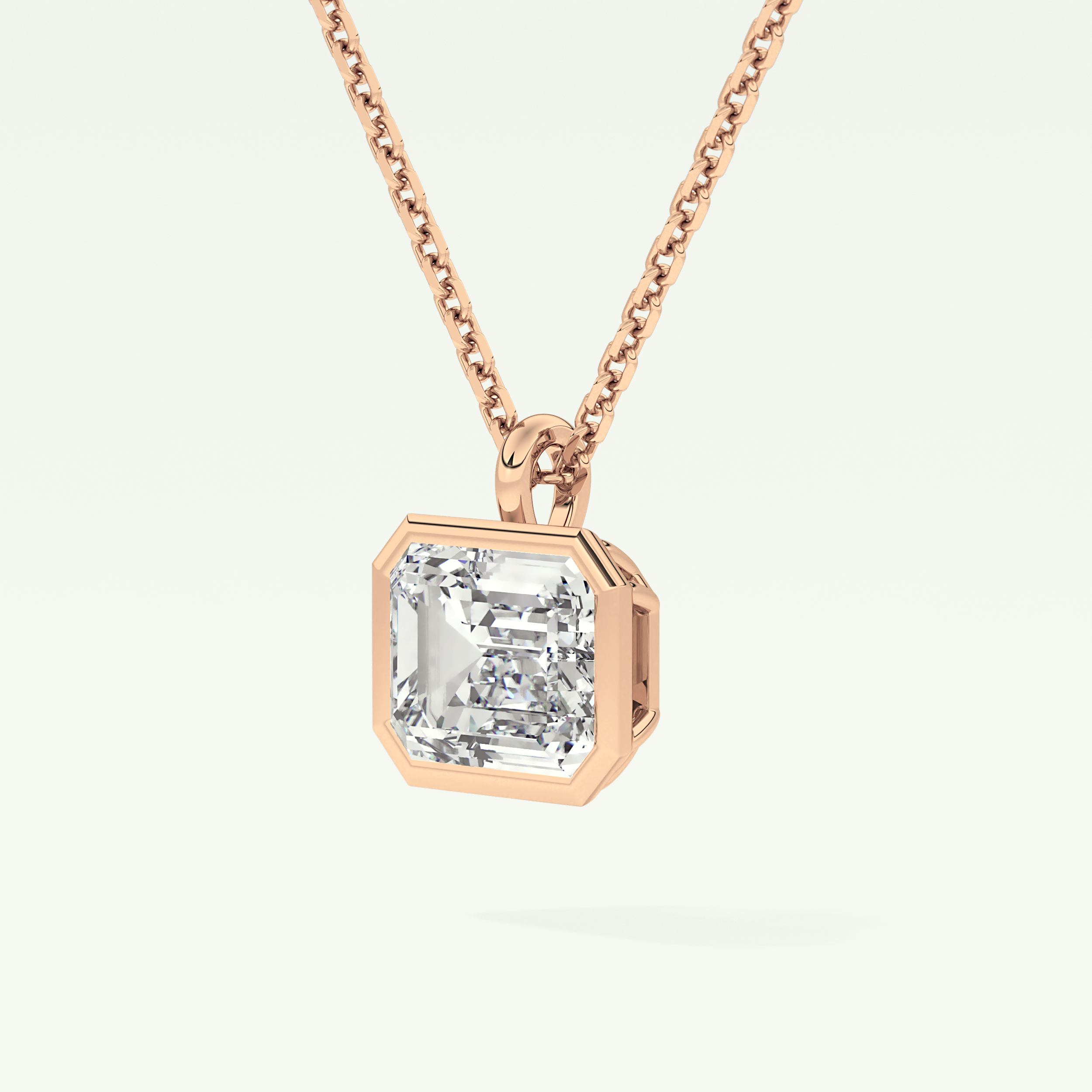 Elegant 2 CT Emerald Lab-Grown Diamond Solitaire & Bezel Necklace 9