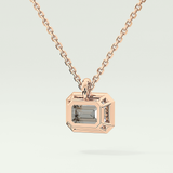 Elegant 2 CT Emerald Lab-Grown Diamond Solitaire & Bezel Necklace 10