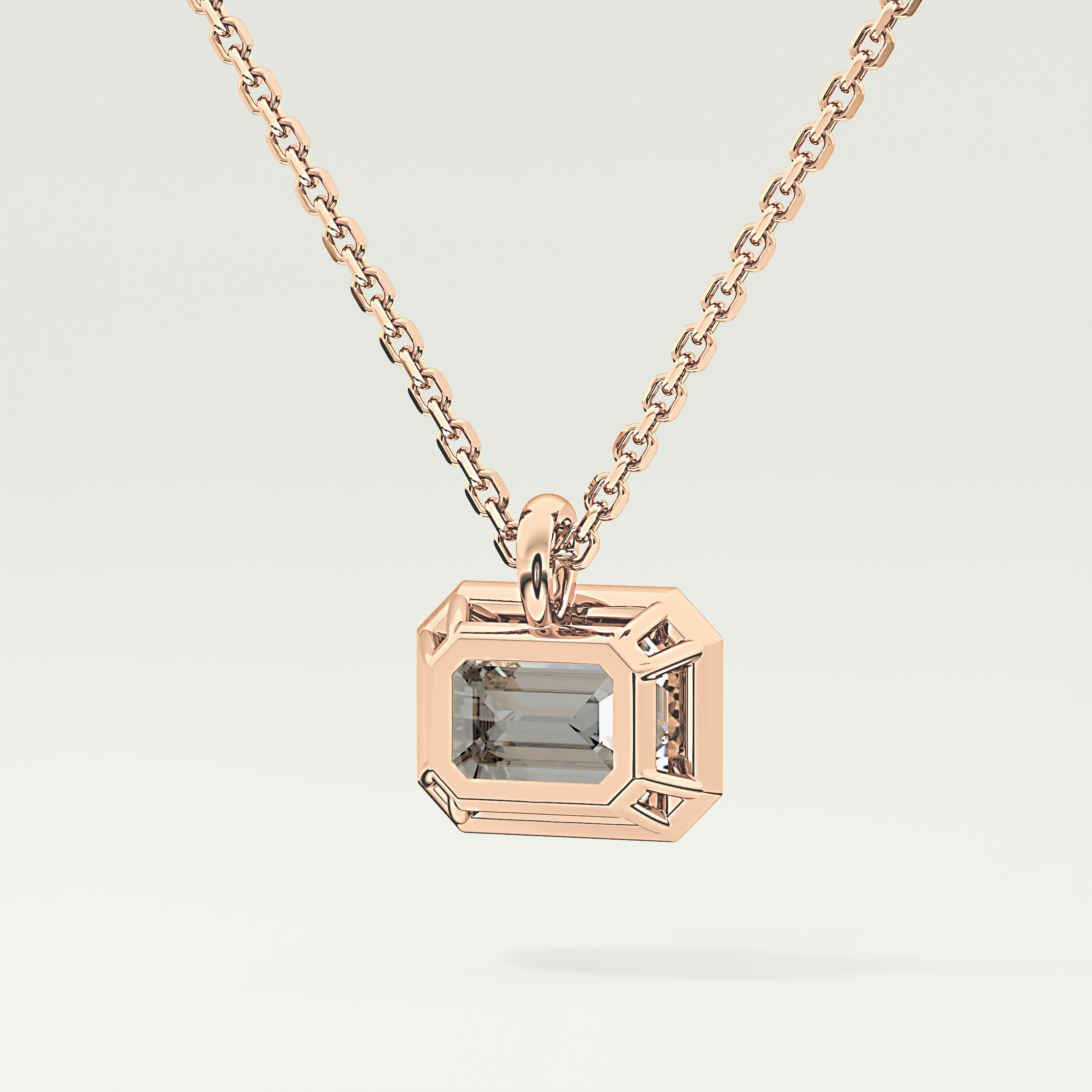Elegant 2 CT Emerald Lab-Grown Diamond Solitaire & Bezel Necklace 10