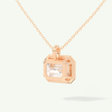 0.5-2 CT Emerald Lab-Grown Diamond Solitaire & Bezel Necklace