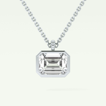 Elegant 2 CT Emerald Lab-Grown Diamond Solitaire & Bezel Necklace 13