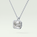Elegant 2 CT Emerald Lab-Grown Diamond Solitaire & Bezel Necklace 14