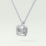 Elegant 2 CT Emerald Lab-Grown Diamond Solitaire & Bezel Necklace 14