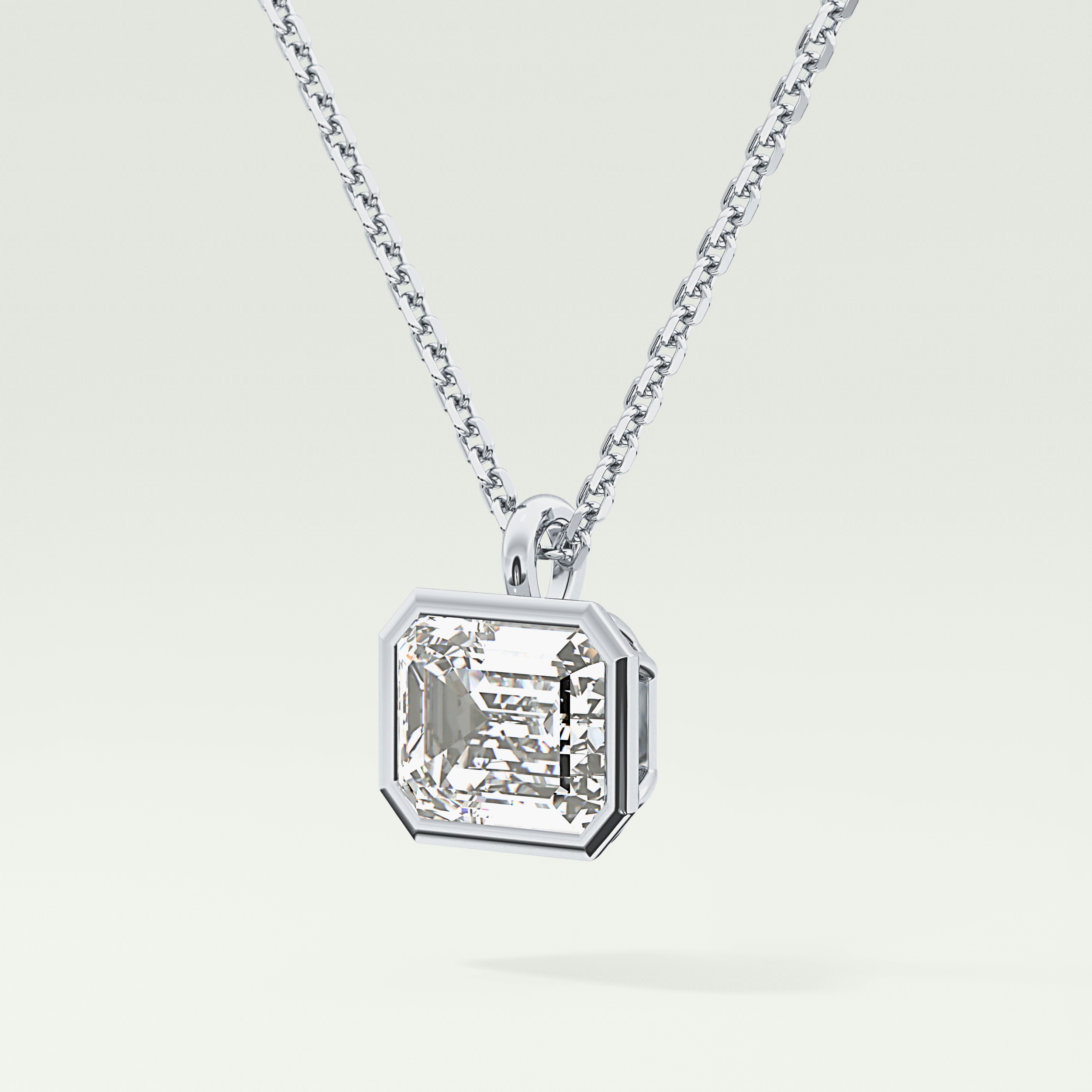 Elegant 2 CT Emerald Lab-Grown Diamond Solitaire & Bezel Necklace 14