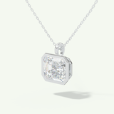 0.5-2 CT Emerald Lab-Grown Diamond Solitaire & Bezel Necklace