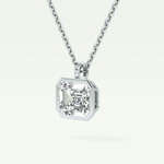 Elegant 2 CT Emerald Lab-Grown Diamond Solitaire & Bezel Necklace 15