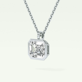 Elegant 2 CT Emerald Lab-Grown Diamond Solitaire & Bezel Necklace 15