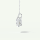 0.5-2 CT Emerald Lab-Grown Diamond Solitaire & Bezel Necklace