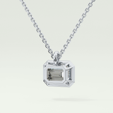 Elegant 2 CT Emerald Lab-Grown Diamond Solitaire & Bezel Necklace 16