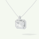 0.5-2 CT Emerald Lab-Grown Diamond Solitaire & Bezel Necklace