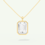 0.5-2 CT Emerald Lab-Grown Diamond Solitaire & Bezel Necklace