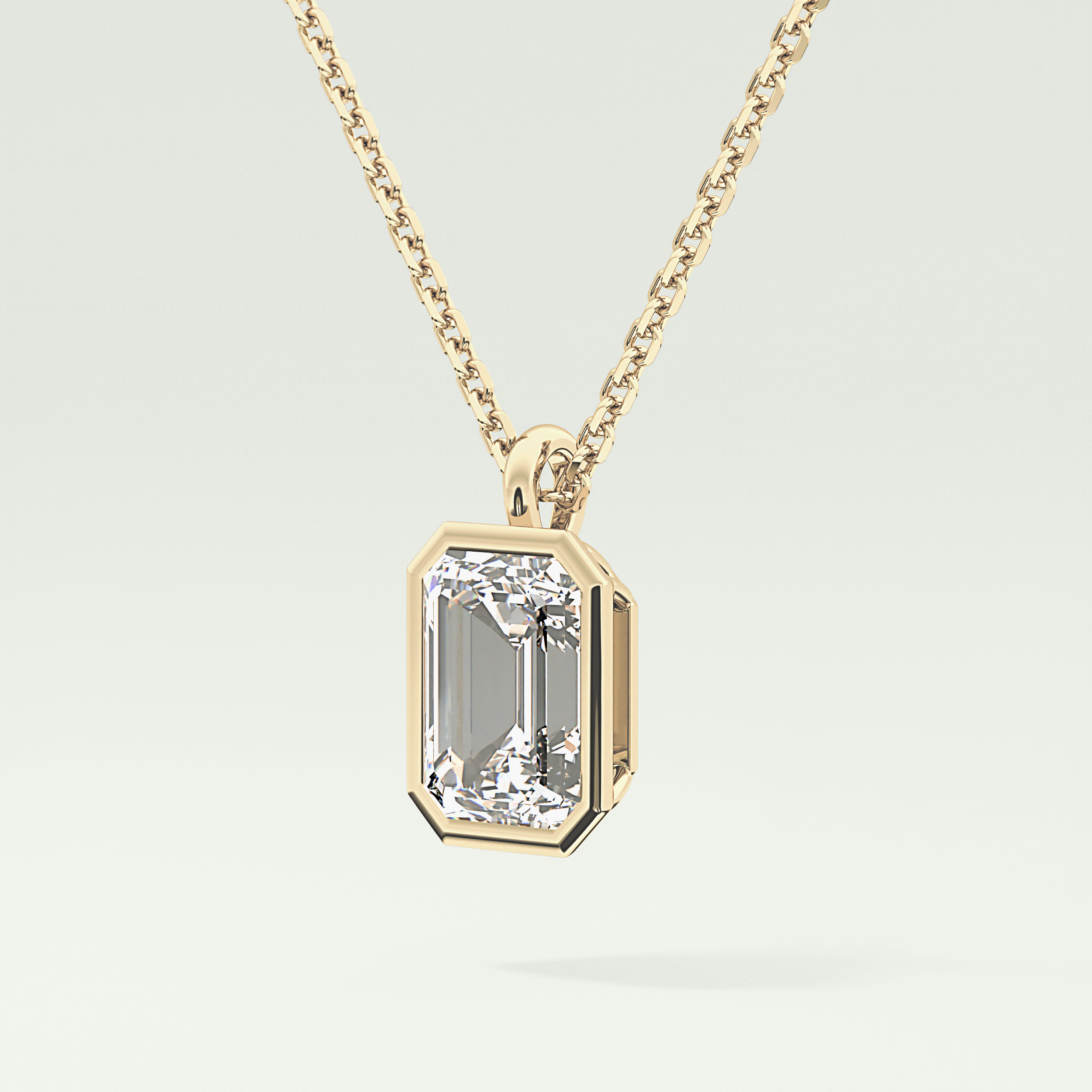 Elegant 2 TCW Emerald Lab-Grown Diamond Solitaire & Bezel Necklace