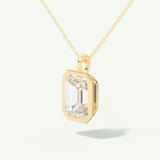 0.5-2 CT Emerald Lab-Grown Diamond Solitaire & Bezel Necklace