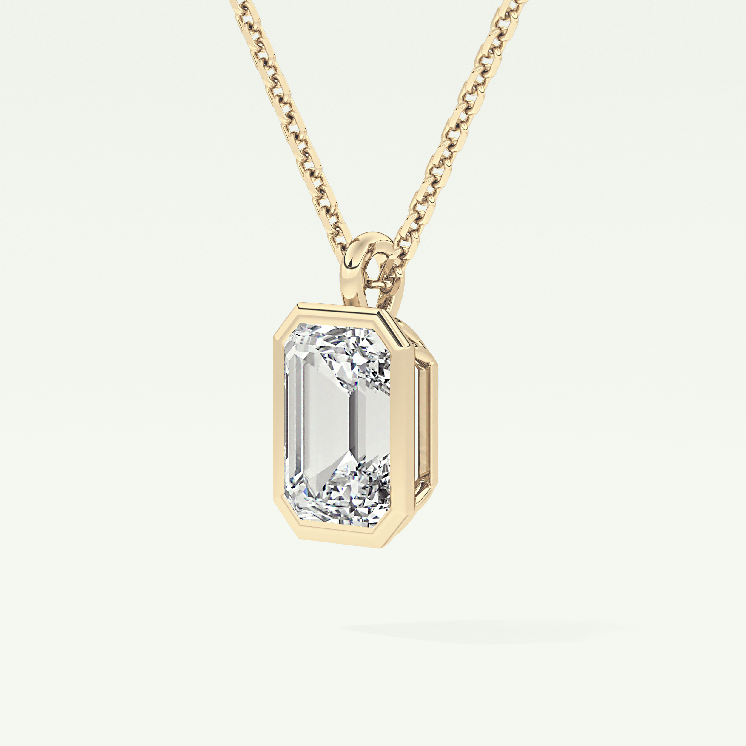 Elegant 2 TCW Emerald Lab-Grown Diamond Solitaire & Bezel Necklace
