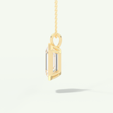 0.5-2 CT Emerald Lab-Grown Diamond Solitaire & Bezel Necklace