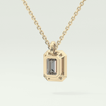 Elegant 2 TCW Emerald Lab-Grown Diamond Solitaire & Bezel Necklace