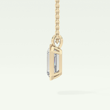 Elegant 2 TCW Emerald Lab-Grown Diamond Solitaire & Bezel Necklace