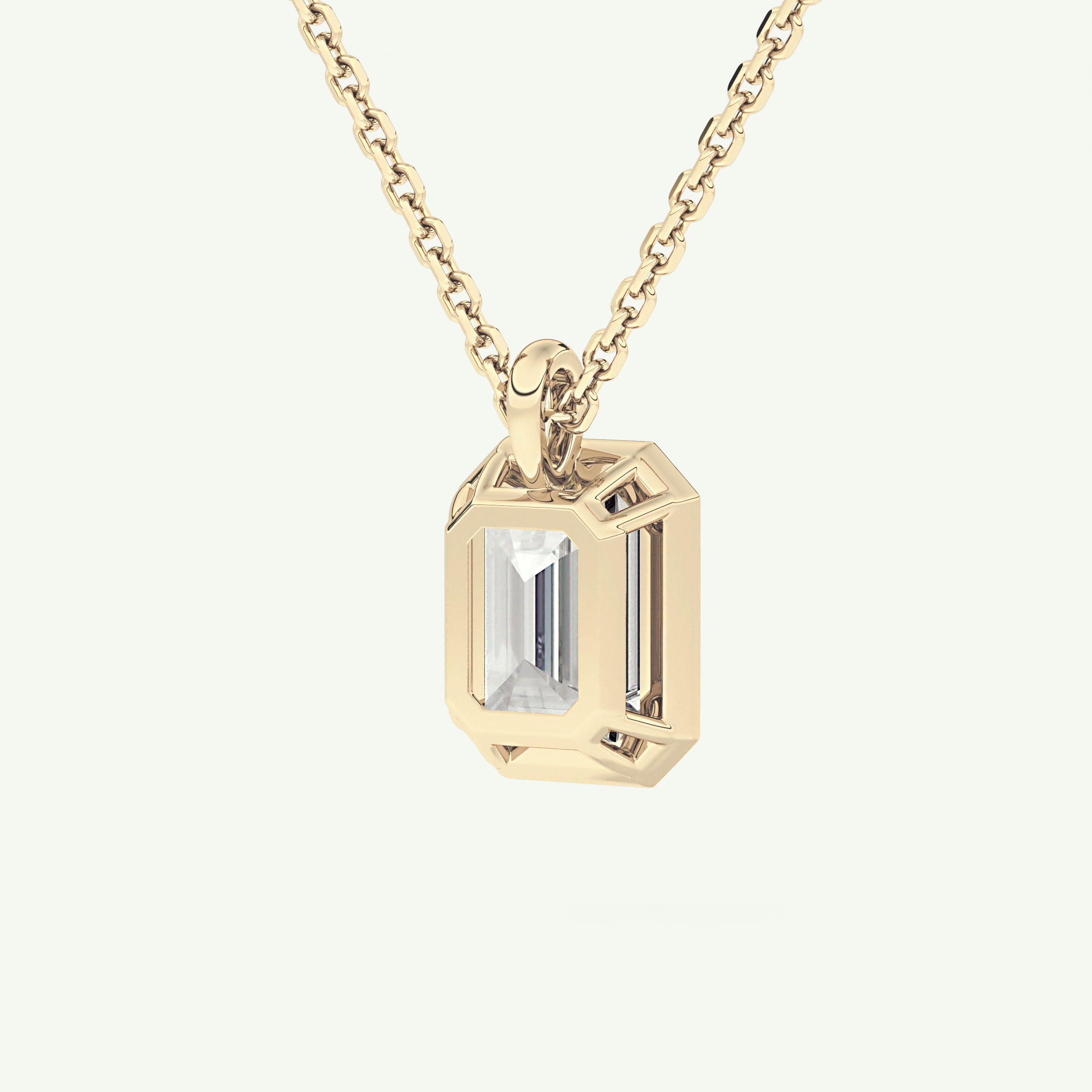 Elegant 2 TCW Emerald Lab-Grown Diamond Solitaire & Bezel Necklace