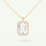 0.5-2 CT Emerald Lab-Grown Diamond Solitaire & Bezel Necklace