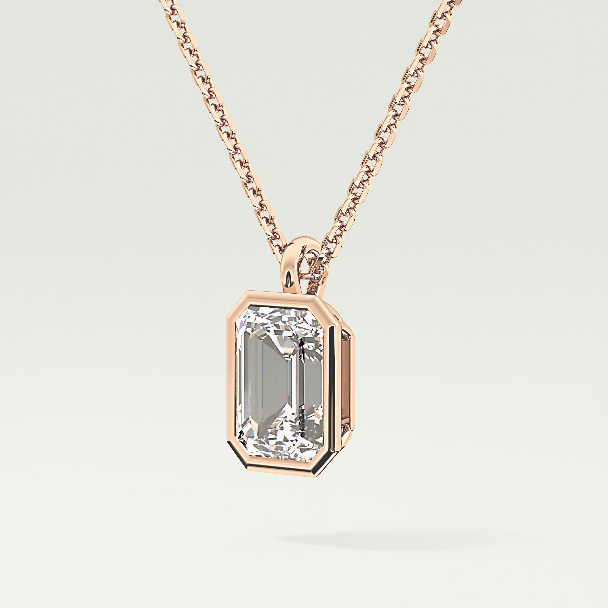 Elegant 2 TCW Emerald Lab-Grown Diamond Solitaire & Bezel Necklace