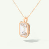 0.5-2 CT Emerald Lab-Grown Diamond Solitaire & Bezel Necklace