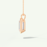 0.5-2 CT Emerald Lab-Grown Diamond Solitaire & Bezel Necklace
