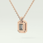 Elegant 2 TCW Emerald Lab-Grown Diamond Solitaire & Bezel Necklace