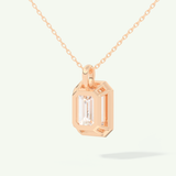 0.5-2 CT Emerald Lab-Grown Diamond Solitaire & Bezel Necklace