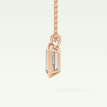Elegant 2 TCW Emerald Lab-Grown Diamond Solitaire & Bezel Necklace