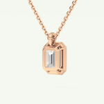 Elegant 2 TCW Emerald Lab-Grown Diamond Solitaire & Bezel Necklace