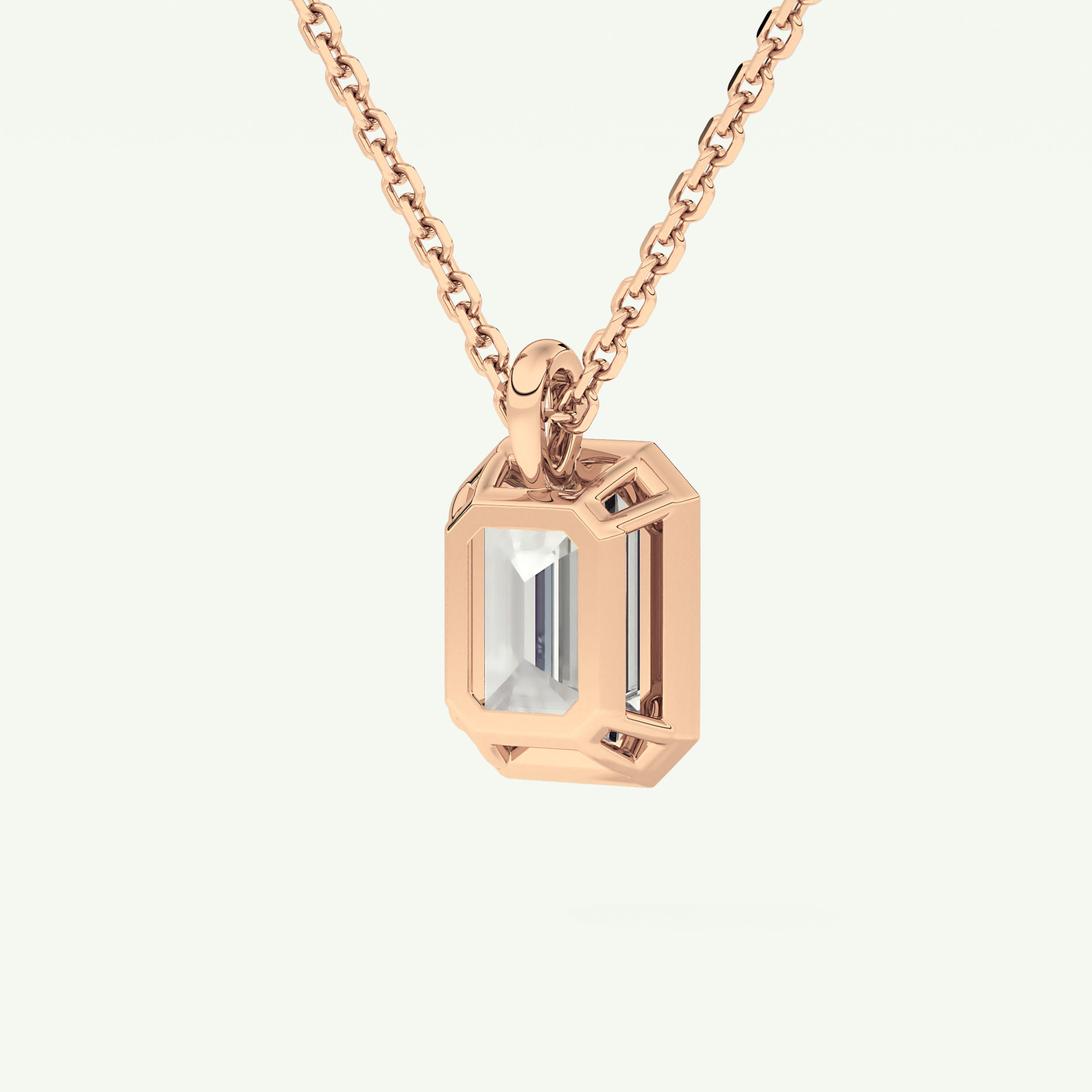 Elegant 2 TCW Emerald Lab-Grown Diamond Solitaire & Bezel Necklace