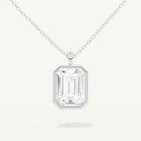 0.5-2 CT Emerald Lab-Grown Diamond Solitaire & Bezel Necklace