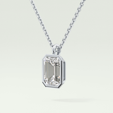 Elegant 2 TCW Emerald Lab-Grown Diamond Solitaire & Bezel Necklace