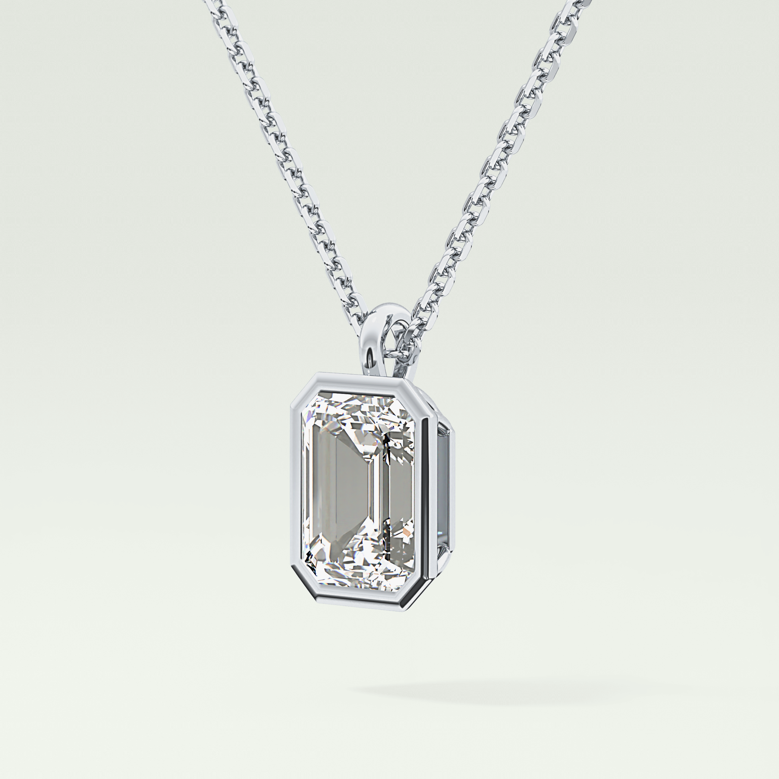 Elegant 2 TCW Emerald Lab-Grown Diamond Solitaire & Bezel Necklace