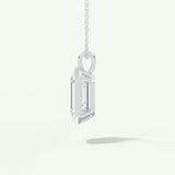 0.5-2 CT Emerald Lab-Grown Diamond Solitaire & Bezel Necklace